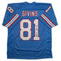 Autographed/Signed Ernest Givins Houston Blue Football Jersey JSA COA