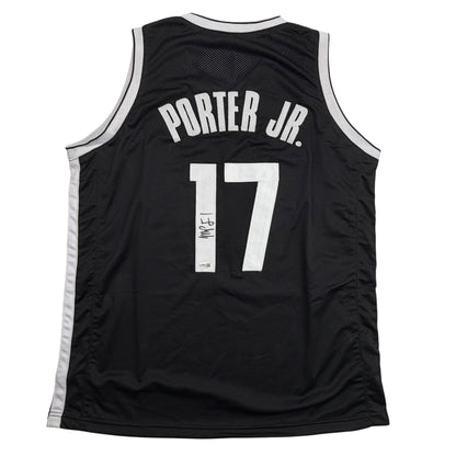 Autographed/Signed Michael Porter Jr Brooklyn Black Basketball Jersey JSA COA