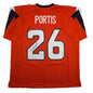 Autographed/Signed Clinton Portis Denver Current Orange Football Jersey JSA COA