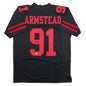 Autographed/Signed Arik Armstead San Francisco Black Football Jersey Beckett BAS COA