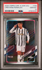 Graded 2020 Topps Chrome UCL Cristiano Ronaldo #100 x Steve Aoki UEFA Champions League Neon Future Soccer Card PSA 10 Gem Mint