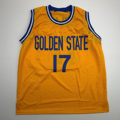 Autographed/Signed Chris Mullin Golden State Yellow Basketball Jersey Beckett BAS COA