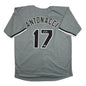 Autographed/Signed Sam Antonacci Chicago Grey Baseball Jersey Beckett BAS COA