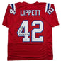 Autographed/Signed Ronnie Lippett New England Red Football Jersey Beckett BAS COA