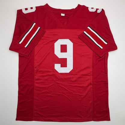 Autographed/Signed Donte Whitner Ohio State Red College Football Jersey Beckett BAS COA