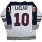 Autographed/Signed John LeClair United States Team USA White Hockey Jersey Beckett BAS COA