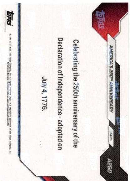 2026 Topps Now America #A250 Green Foil /99 America's 250th Anniversay Memorabilia Card