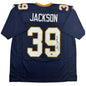 Autographed/Signed Steven Jackson St. Louis Dark Blue Football Jersey Beckett BAS COA