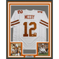 Framed Autographed/Signed Colt McCoy 35x39 Texas White College Football Jersey JSA COA