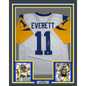 Framed Autographed/Signed Jim Everett 35x39 Los Angeles LA White Football Jersey JSA COA