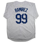 Autographed/Signed Manny Ramirez MannyWood Los Angeles White Baseball Jersey Beckett BAS COA