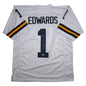 Autographed/Signed Braylon Edwards Michigan White College Football Jersey Beckett BAS COA