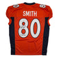 Autographed/Signed Rod Smith 2x SB Champs Denver Orange Pro Cut Football Jersey Beckett BAS COA