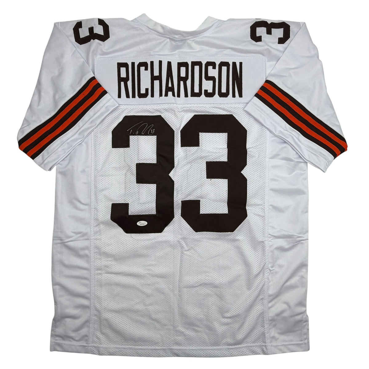 Autographed/Signed Trent Richardson Cleveland White Football Jersey JSA COA