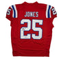 Autographed/Signed Marcus Jones New England Red Pro Cut Football Jersey Beckett BAS COA