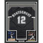 Framed Autographed/Signed Colson Montgomery 35x39 Chicago Black Baseball Jersey Beckett BAS COA