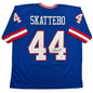 Autographed/Signed Cam Skattebo New York Blue Retro Football Jersey Beckett BAS COA
