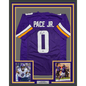 Framed Autographed/Signed Ivan Pace Jr. 35x39 Minnesota Purple Football Jersey Beckett BAS COA