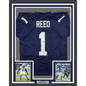 Framed Autographed/Signed Jaylen Reed 35x39 Penn State Blue College Football Jersey JSA COA