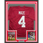 Framed Autographed/Signed Marquis Maze 35x39 Alabama Red College Football Jersey PSA COA