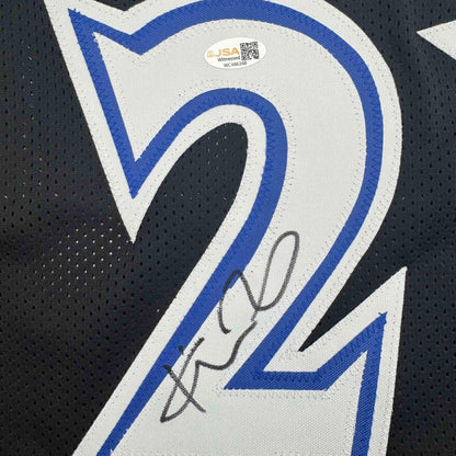 Autographed/Signed Kevin Garnett Minnesota Black Basketball Jersey Beckett BAS COA