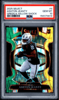 Graded 2025 Panini Select Ashton Jeanty #4 Green & Yellow Shock Rookie RC Football Card PSA 10 Gem Mint
