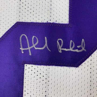 Framed Autographed/Signed Ahmad Rashad 35x39 Minnesota White Football Jersey JSA COA