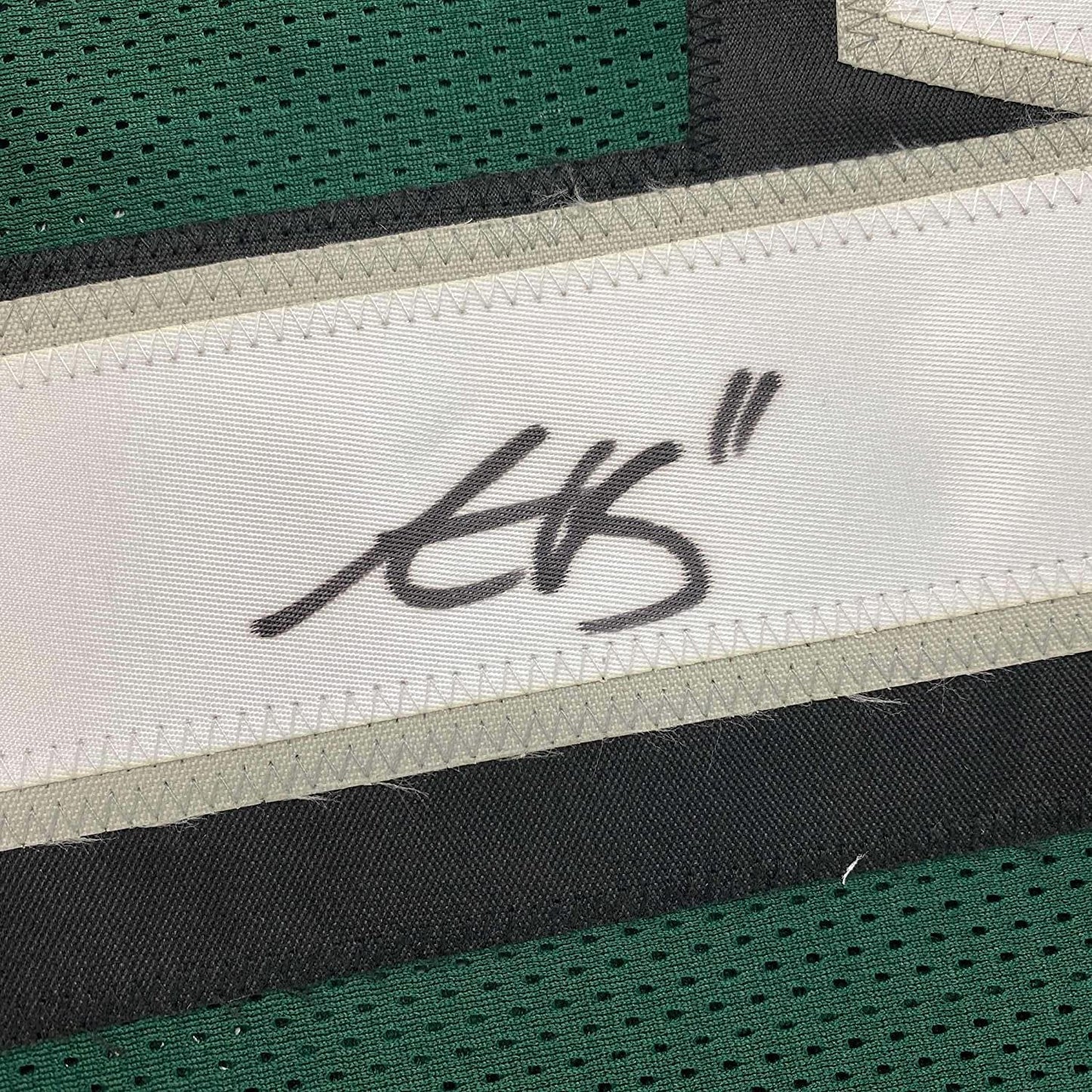 Framed Autographed/Signed AJ A.J. Brown 35x39 Philadelphia Green Football Jersey PSA/DNA COA