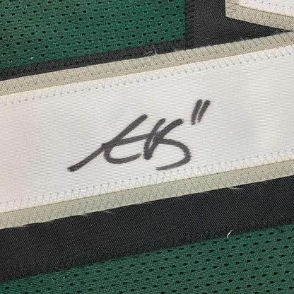 Framed Autographed/Signed AJ A.J. Brown 35x39 Philadelphia Green Football Jersey PSA/DNA COA