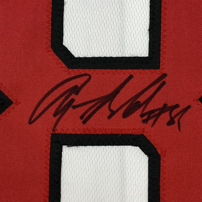 Framed Autographed/Signed Anquan Boldin 35x39 Arizona White Football Jersey JSA COA
