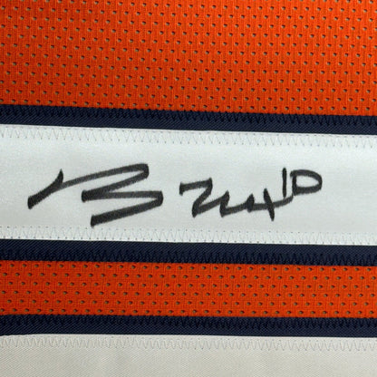 Framed Autographed/Signed Bo Nix 35x39 Denver Orange Football Jersey Beckett BAS COA