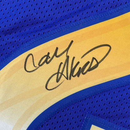Framed Autographed/Signed Cam Akers 35x39 Los Angeles LA Blue Football Jersey Beckett BAS COA