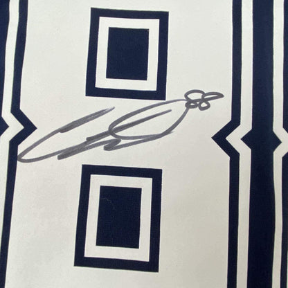 Framed Autographed/Signed CeeDee Lamb 35x39 Dallas Cowboys Blue Authentic Nike Game Football Jersey Fanatics COA