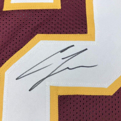 Framed Autographed/Signed Chris Thompson 35x39 Washington Burgundy Football Jersey JSA COA