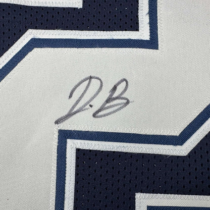 Framed Autographed/Signed Daron Bland 35x39 Dallas Blue Football Jersey JSA COA