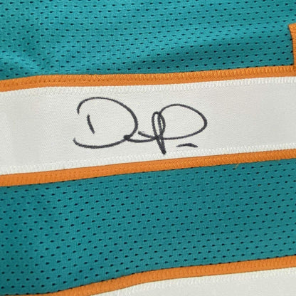 Framed Autographed/Signed Devante Parker 35x39 Miami Teal Football Jersey JSA COA