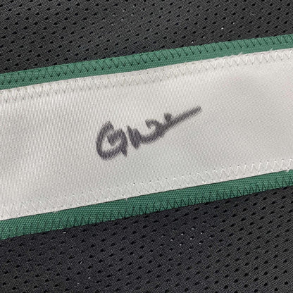 Framed Autographed/Signed Garrett Wilson 35x39 New York Black Football Jersey JSA COA