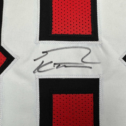 Framed Autographed/Signed George Kittle 35x39 San Francisco Red Alternate Football Jersey Beckett BAS COA
