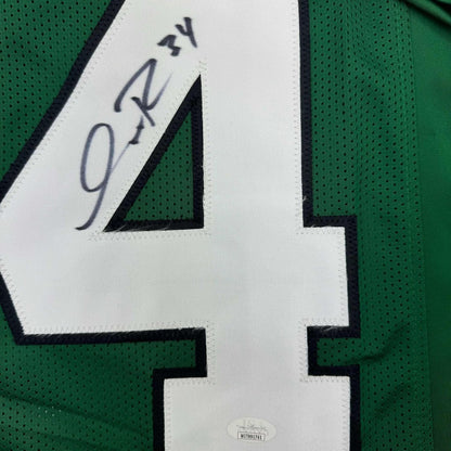 Framed Autographed/Signed Isaiah Rodgers 35x39 Philadelphia Green Football Jersey JSA COA