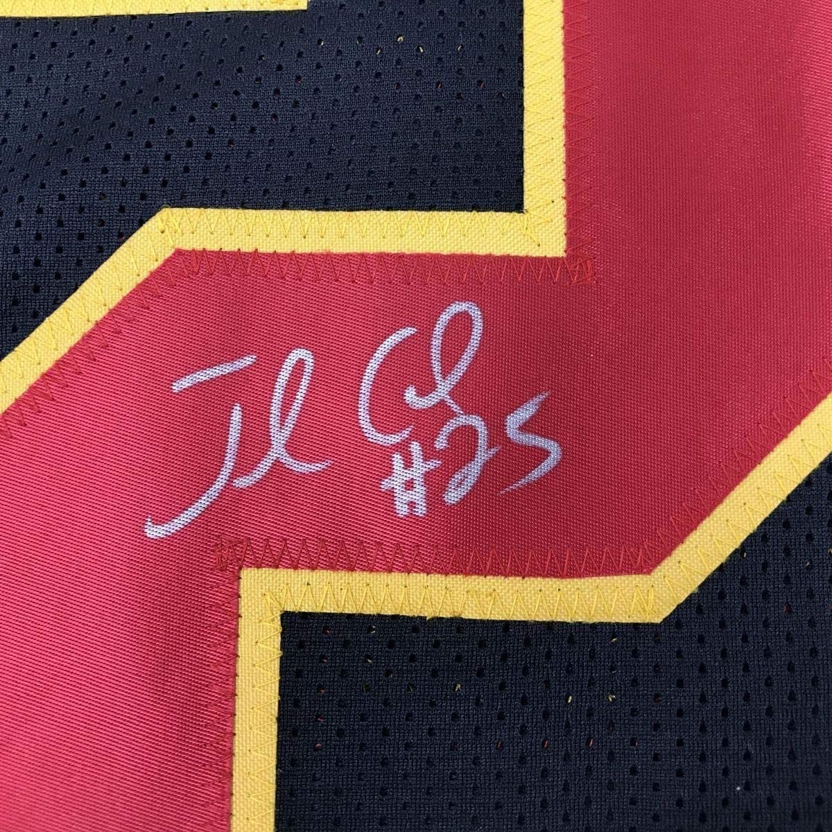 Framed Autographed/Signed Jamaal Charles 35x39 Kansas City Black Football Jersey JSA COA