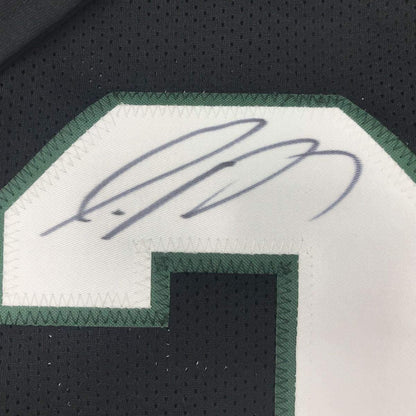 Framed Autographed/Signed Jamal Adams 35x39 New York Black Football Jersey JSA COA