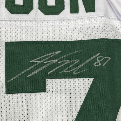 Framed Autographed/Signed Jordy Nelson 35x39 Green Bay White Football Jersey JSA COA