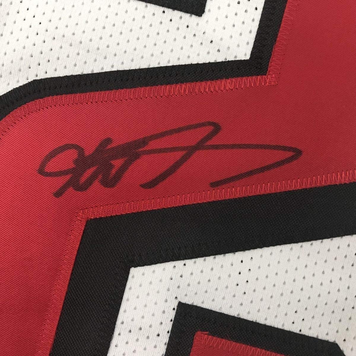 Framed Autographed/Signed Keanu Neal 35x39 Atlanta White Football Jersey PSA/DNA COA
