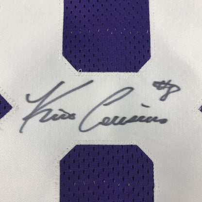 Framed Autographed/Signed Kirk Cousins 35x39 Minnesota Purple Football Jersey PSA/DNA COA