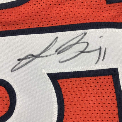 Framed Autographed/Signed Lance Briggs 35x39 Chicago Orange Football Jersey Beckett BAS COA