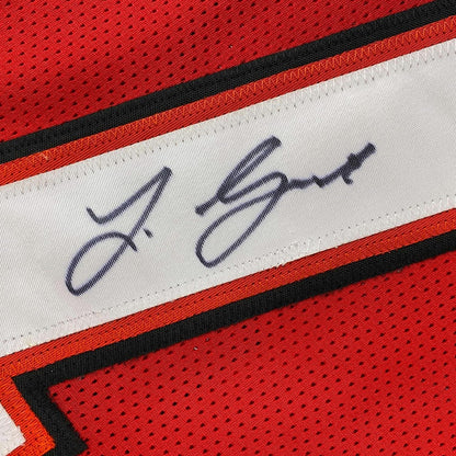 Framed Autographed/Signed Leonard Fournette 35x39 Tampa Bay Red Football Jersey JSA COA