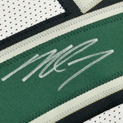 Framed Autographed/Signed Michael Mike Vick 35x39 Philadelphia White Football Jersey PSA/DNA COA