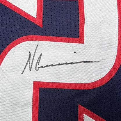 Framed Autographed/Signed Nico Collins 35x39 Houston Blue Rookie Football Jersey JSA COA