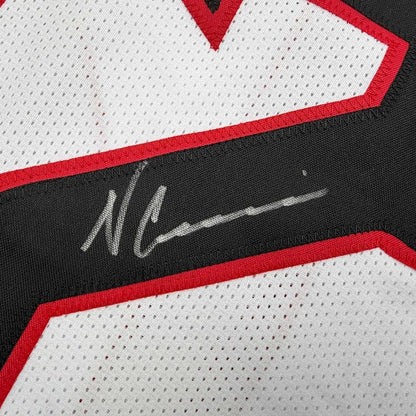 Framed Autographed/Signed Nico Collins 35x39 Houston White Football Jersey JSA COA