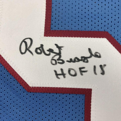 Framed Autographed/Signed Robert Brazile HOF 18 35x39 Houston Blue Football Jersey Tristar COA